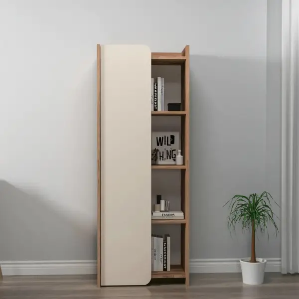 Babel Ladder Bookcase Bookshelf - Light Walnut / Beige