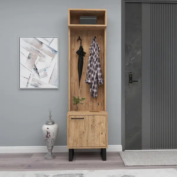 Zosime Hallway Coat Rack with Cabinet - Atlantic Pine