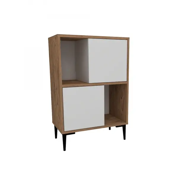 Jeremy Kitchen Cabinet with Shelves - Atlantic Pine & White