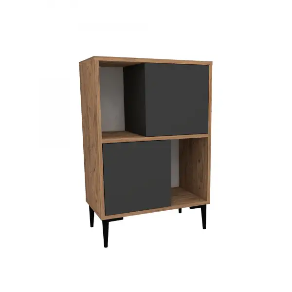 Jeremy Kitchen Cabinet with Shelves - Atlantic Pine & Anthracite