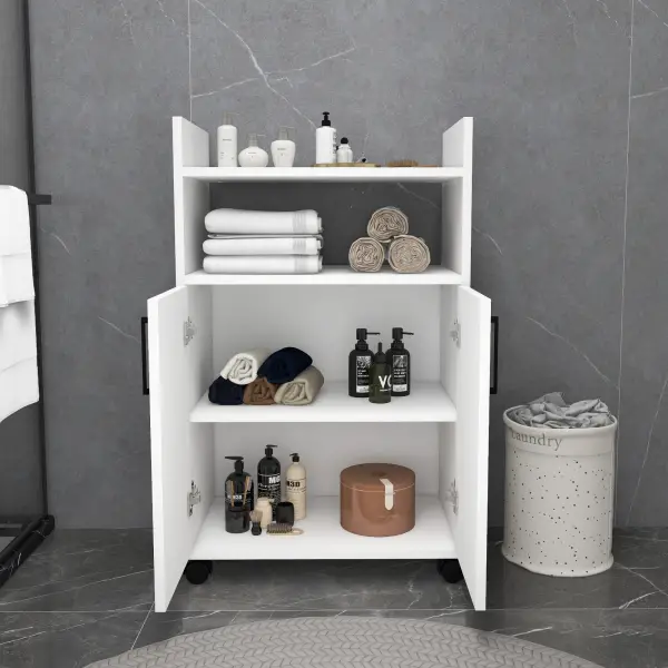Tyler Bathroom Cabinet with Shelves - White