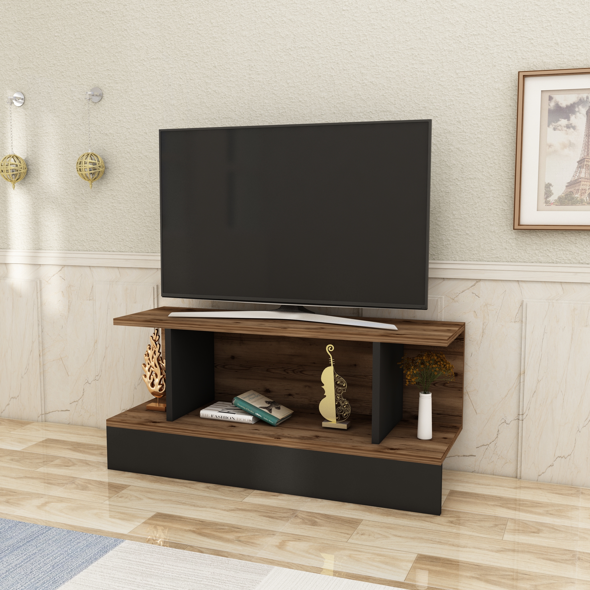 Entertainment center with lighted shelves discount