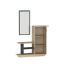 Albero Dresuar with Cabinet, Shelves and Mirror - Anthracite & Oak