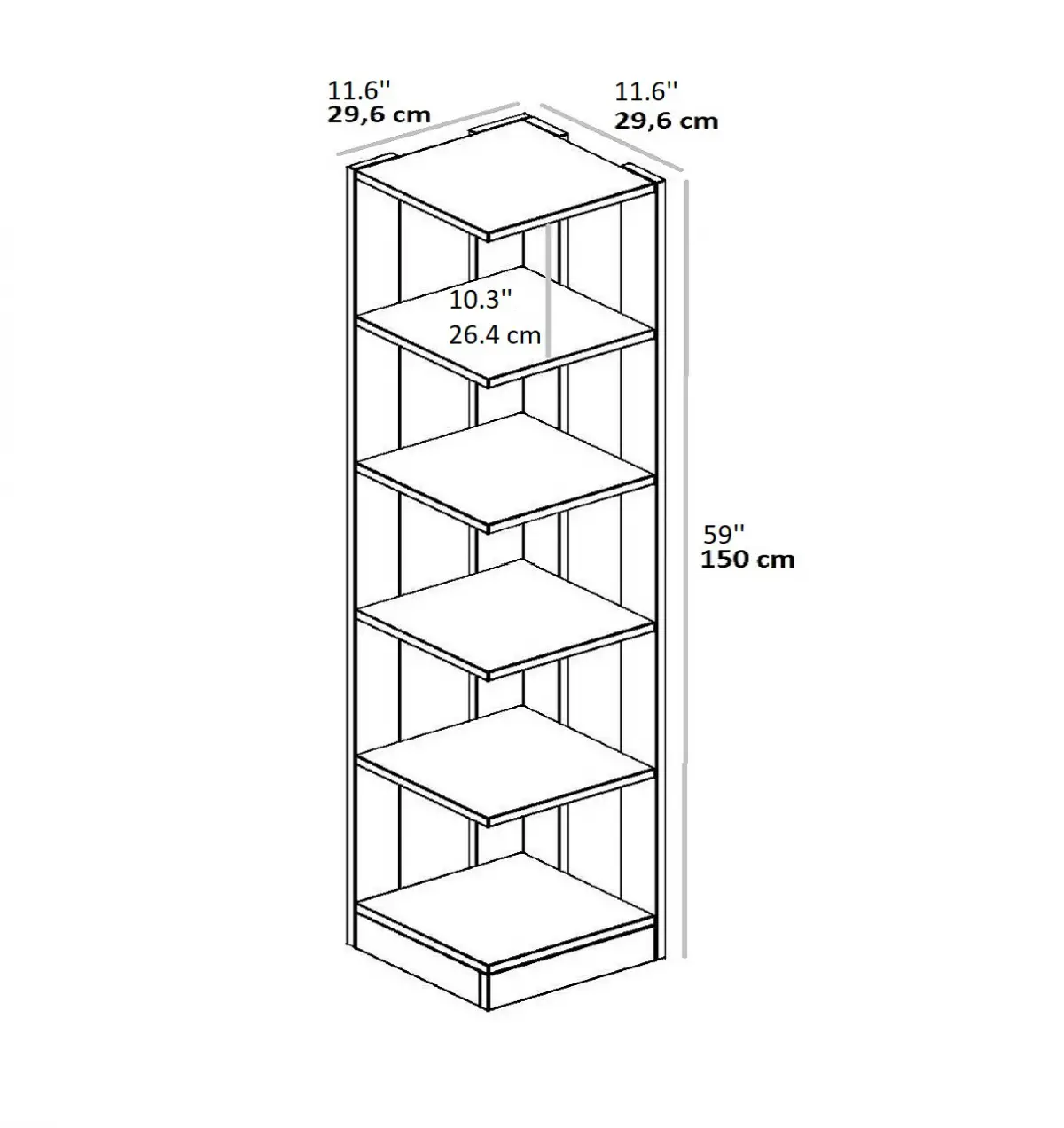 Beech Corner Bookcase - White
