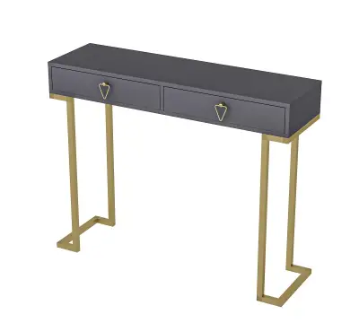 Celerina Dresuar Console Table with Drawers - Anthracite & Gold