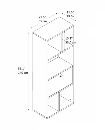 Pelika Bookcase - Oak & Anthracite