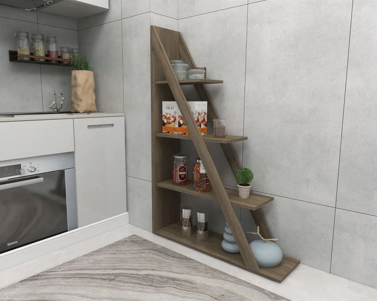 Amando Ladder Bookcase - Walnut