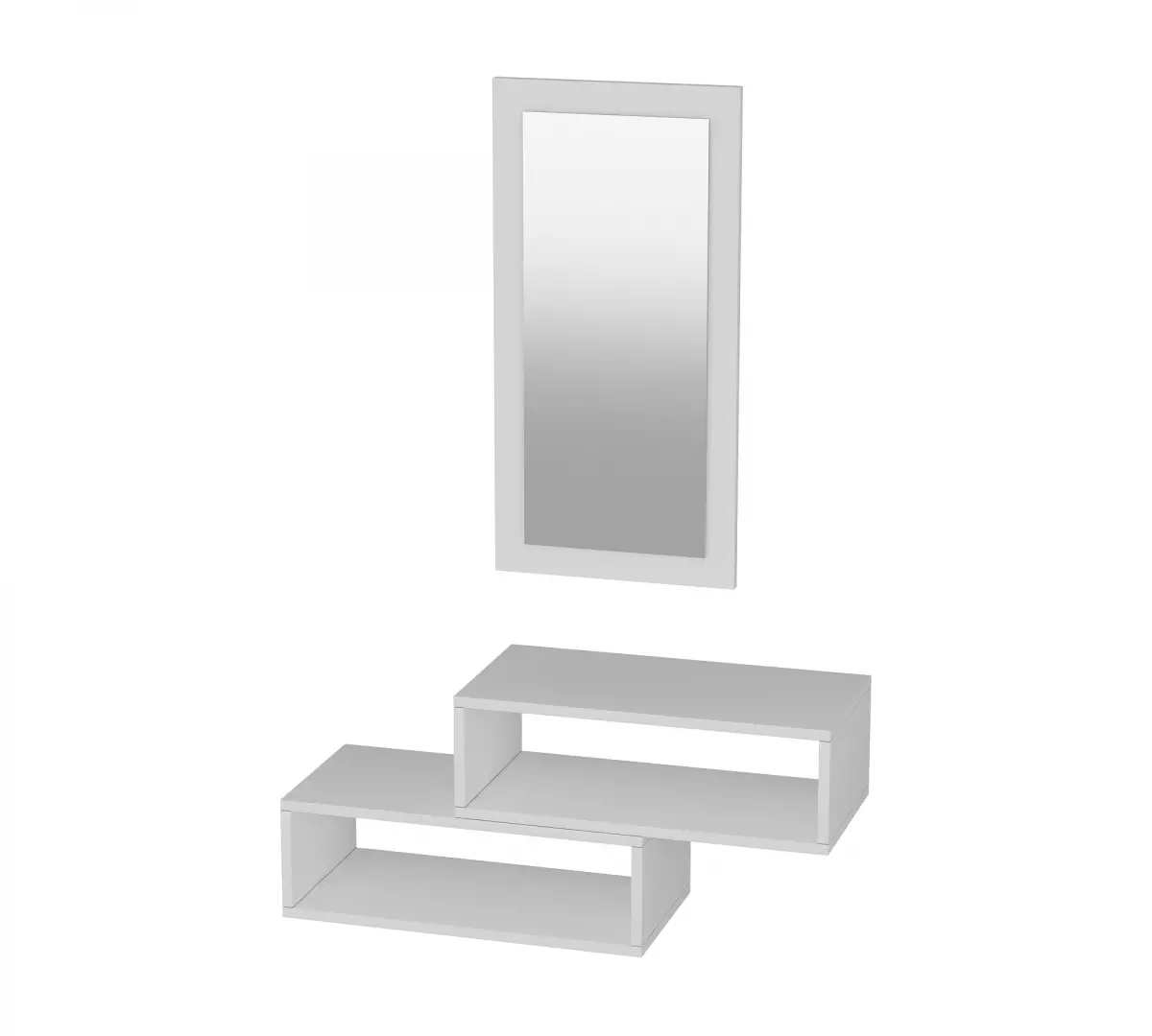 Santos Wall Mounted Dresuar Console with Mirror - White