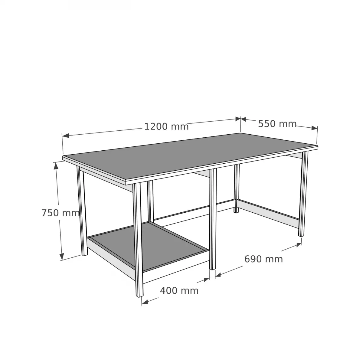 Faye Wood Computer Desk with Shelf - Walnut