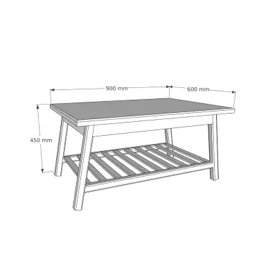 Ayla Wood Coffee Table with Storage Shelf - Oak