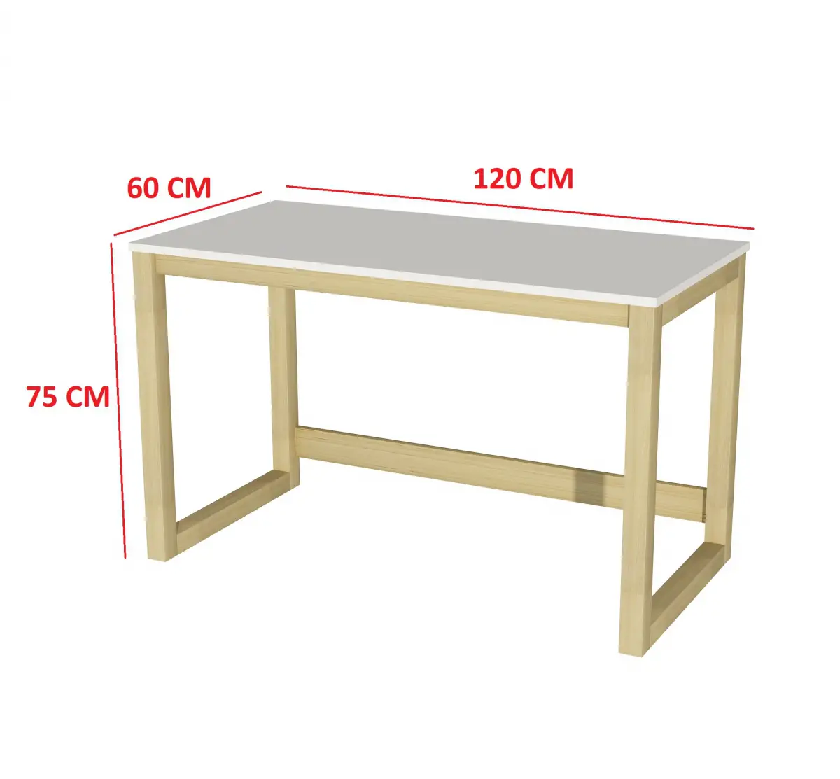 History Computer Study Desk - Natural & White