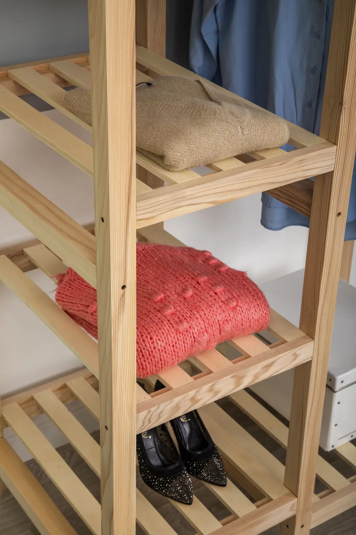 Randa 35 Solid Wood Open Wardrobe