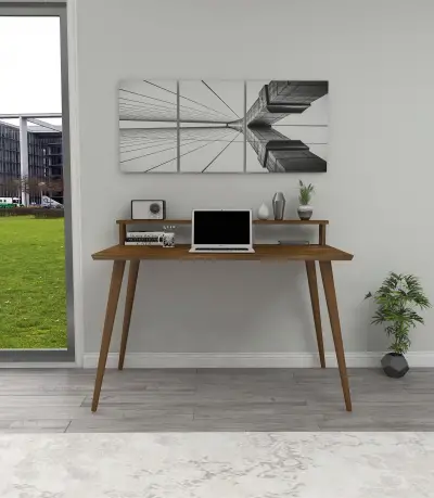 Zephyr Solid Wood Computer Desk - Walnut