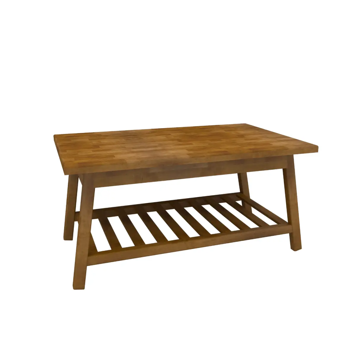 Ayla Wood Coffee Table with Storage Shelf - Oak