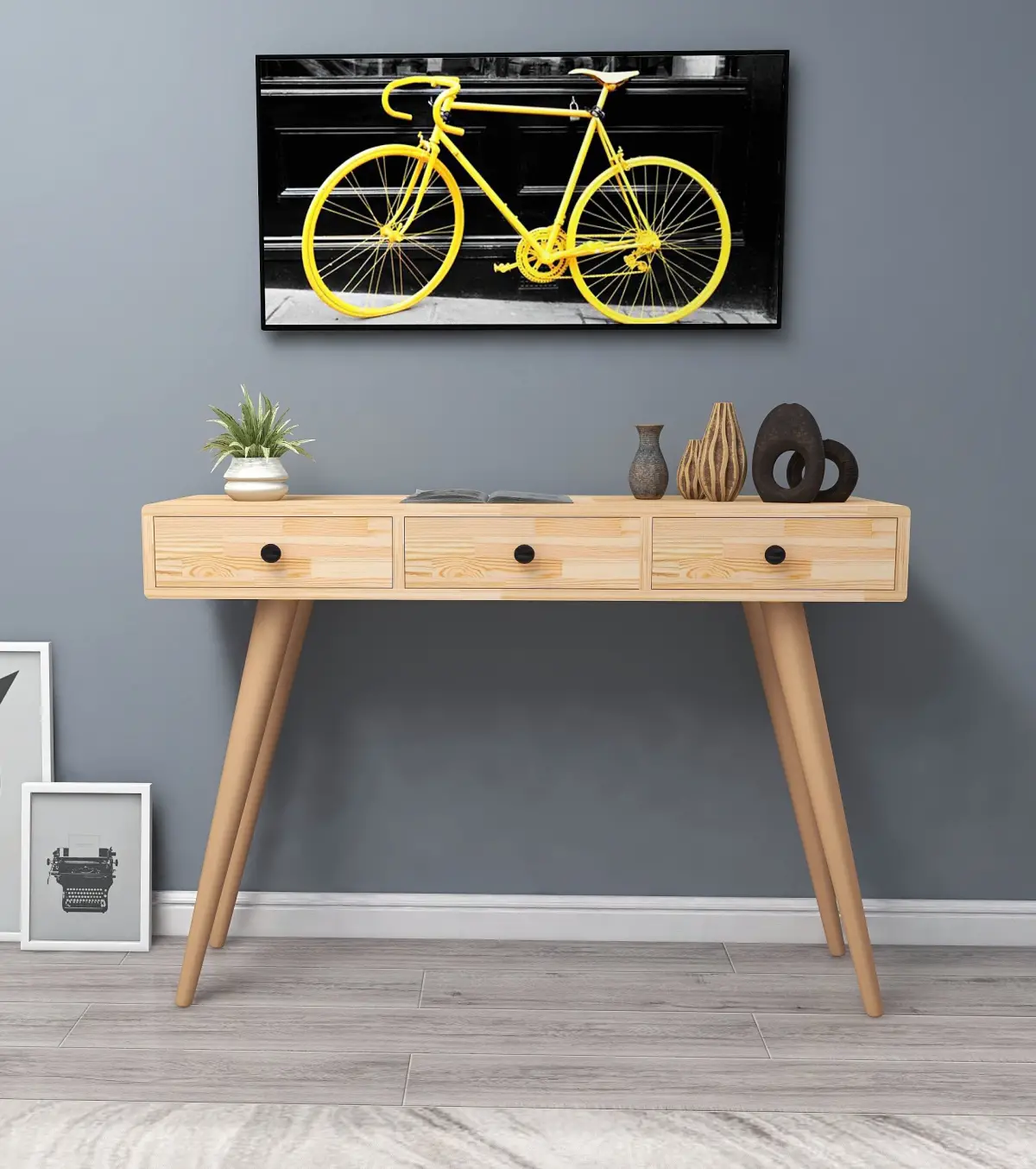 Aurelia Solid Wood Dresuar Console Table - Natural