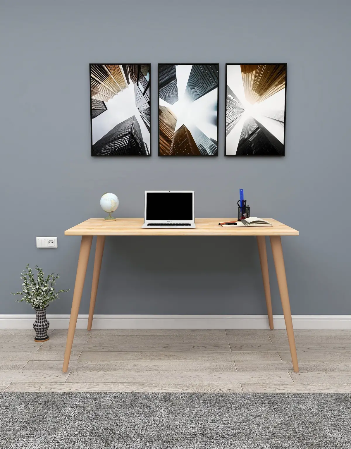 Ilana Solid Wood Computer Desk - Natural