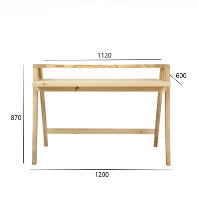 Cannes 120 cm Wide Solid Wood Computer Desk - Natural