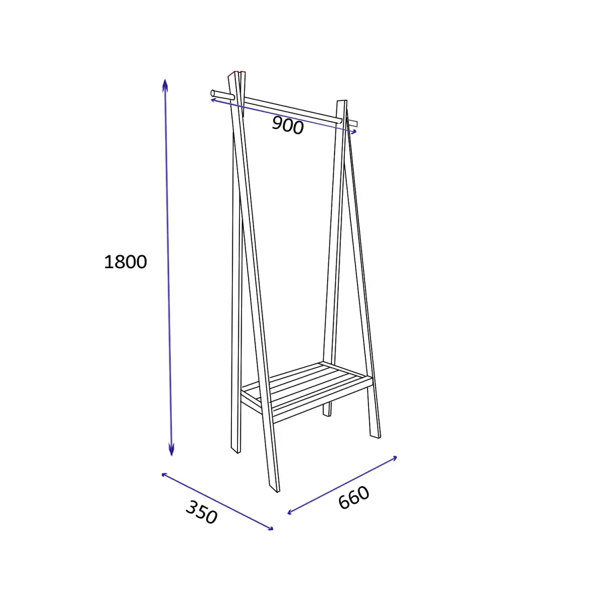 Ilara Solid Wood Coat Rack