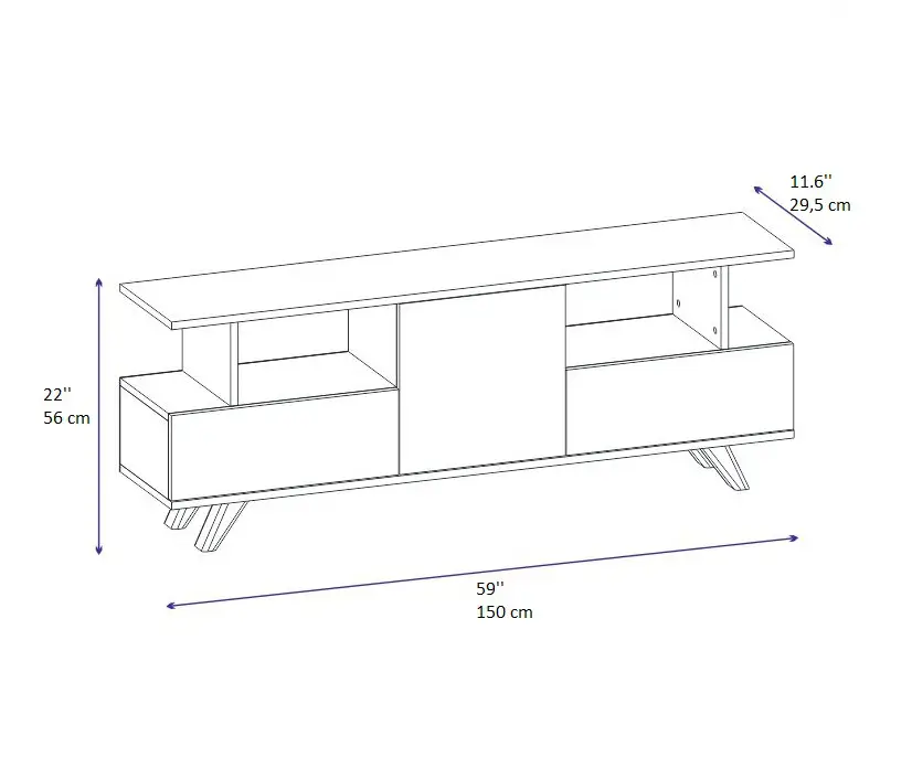 Titulus TV Stand and Media Console - White & Walnut