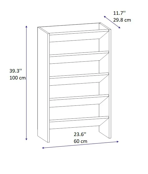 Elarco 4 Tier Shoe Storage Shelf - White & Walnut