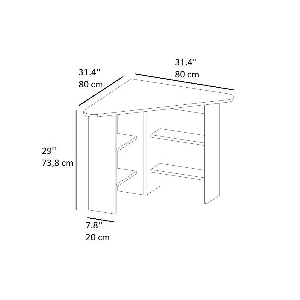 Gredos Computer Desk with Shelves - Walnut