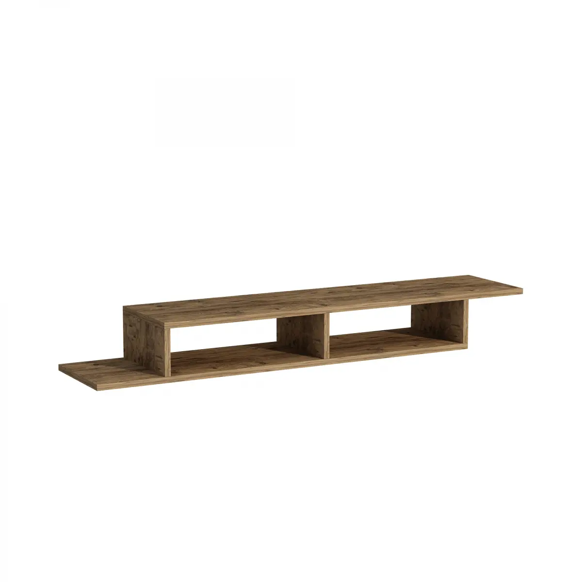 Eldon Floating TV Stand with Shelves - Atlantic Pine