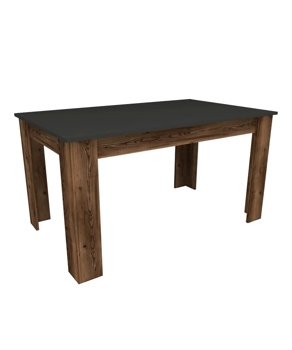 Pisa 145 cm 4 Person Dining Table - Light Walnut & Dark Grey