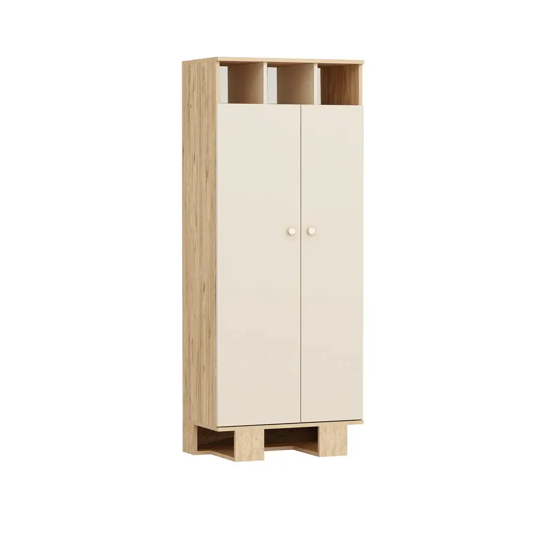 Zeno Compact Wardrobe with Cabinets and Shelves