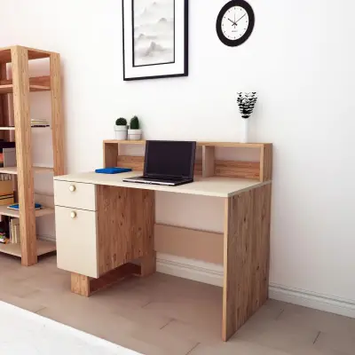 Zeno Computer Desk with Shelves and Cabinet