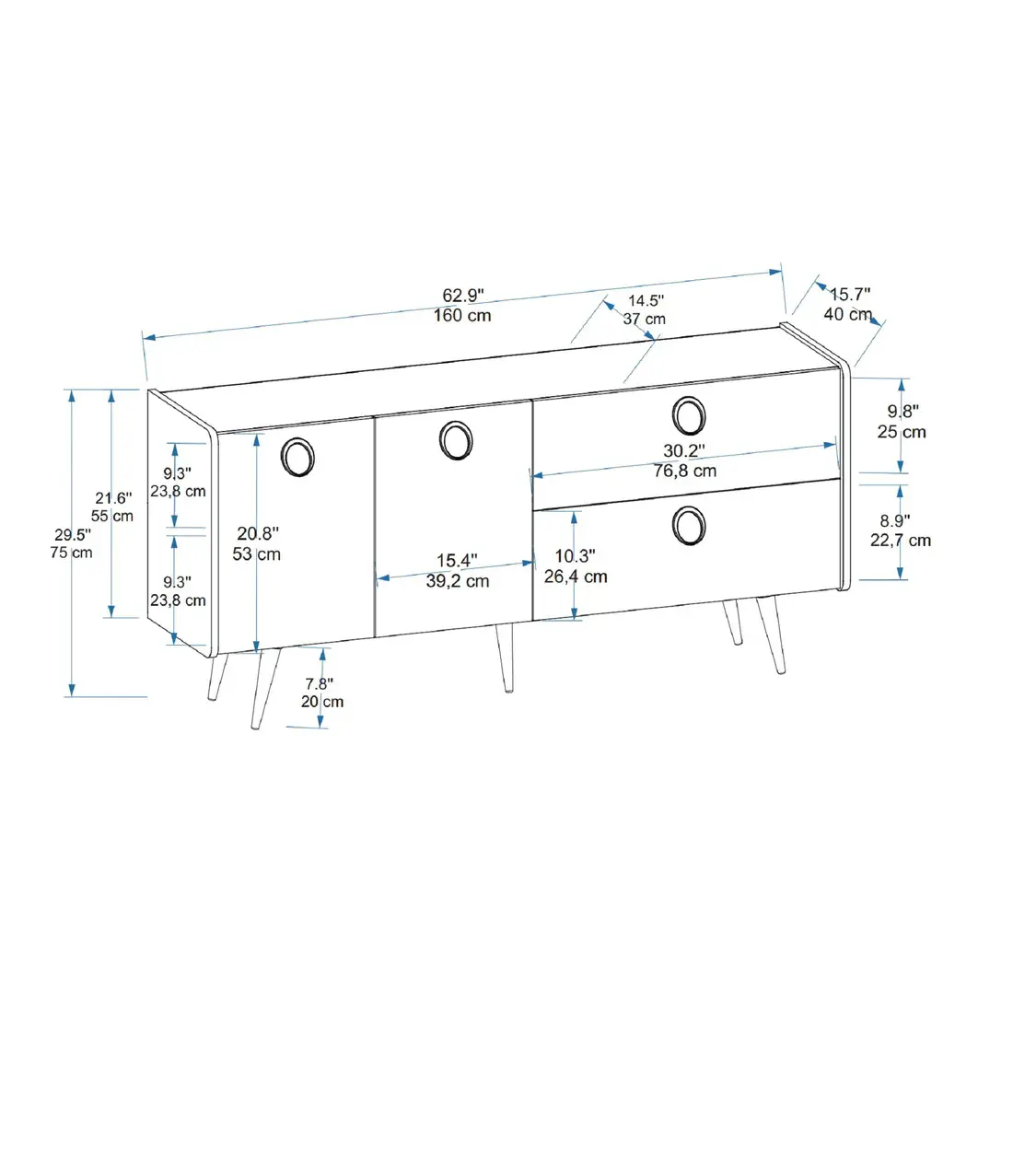 Farelle Sideboard with Cabinets