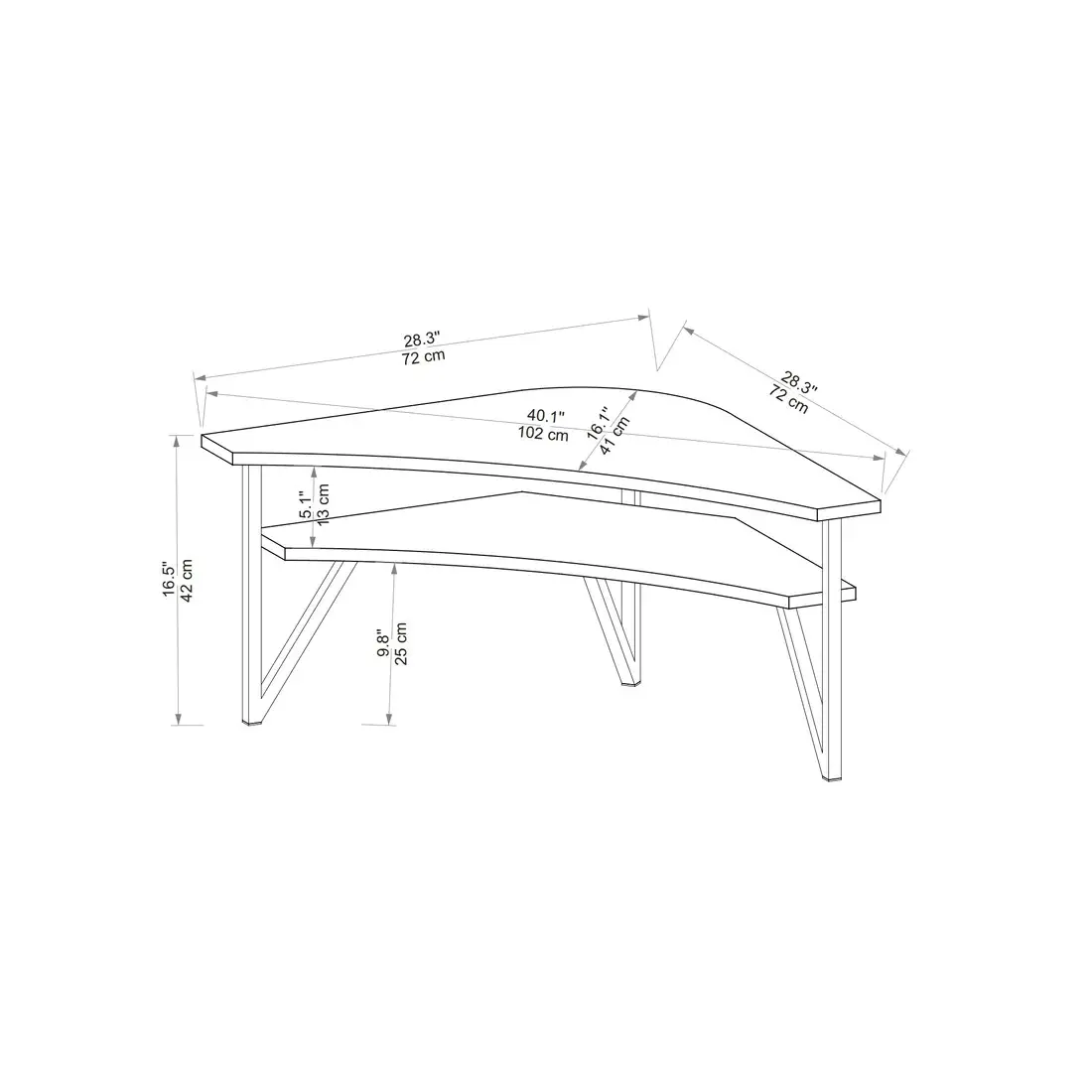 Lotte Corner TV Stand Entertainment Center - Light Walnut
