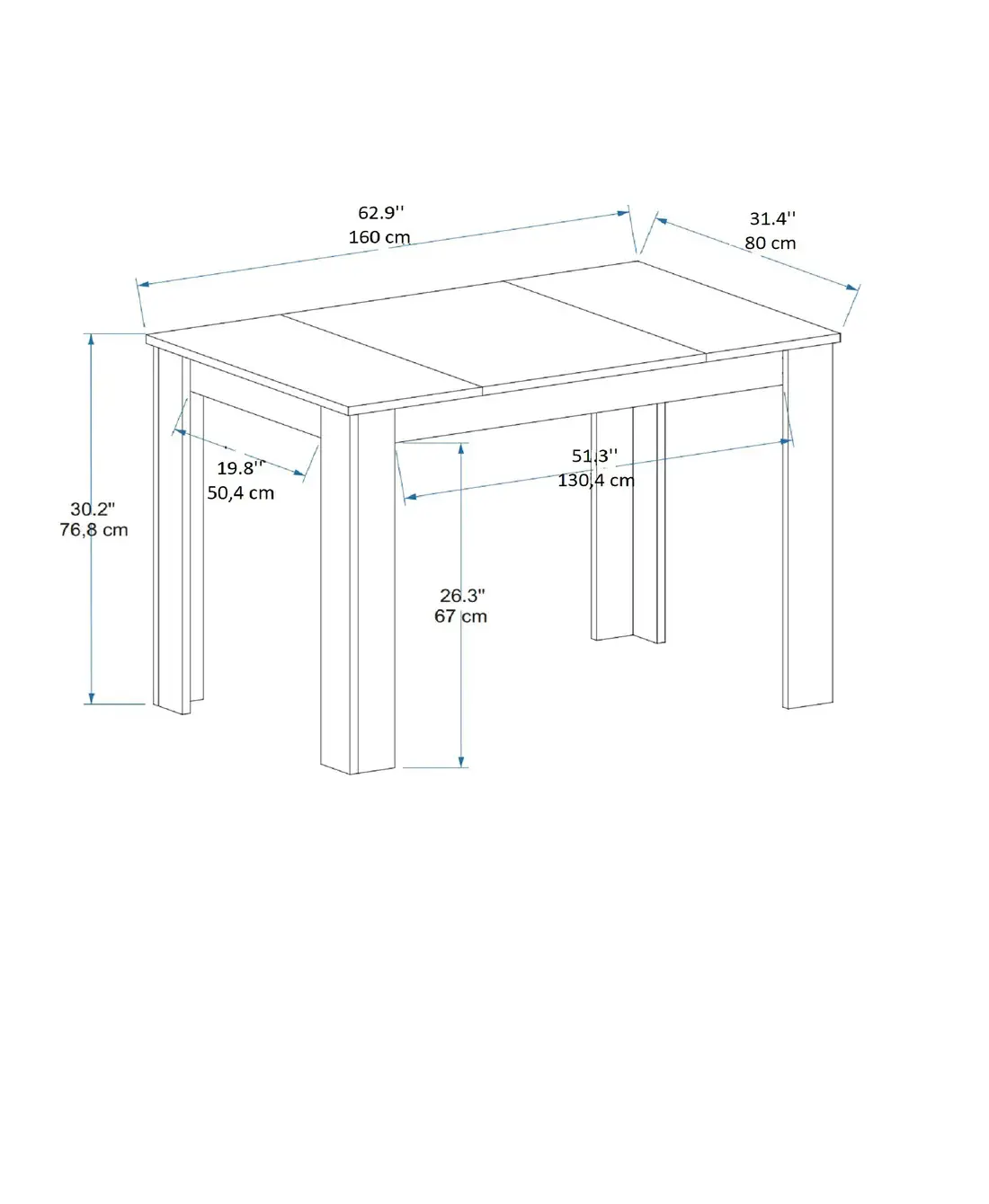 Farelle 160 Six - Person Dining Table