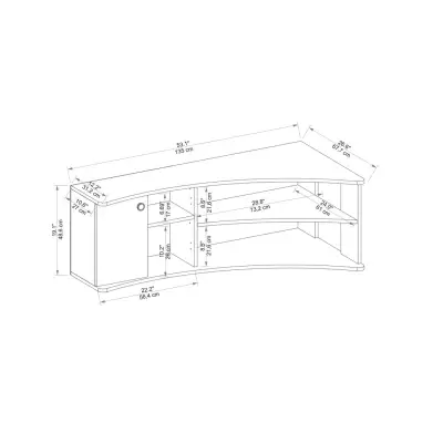 Dion Corner TV Stand Entertainment Center - White
