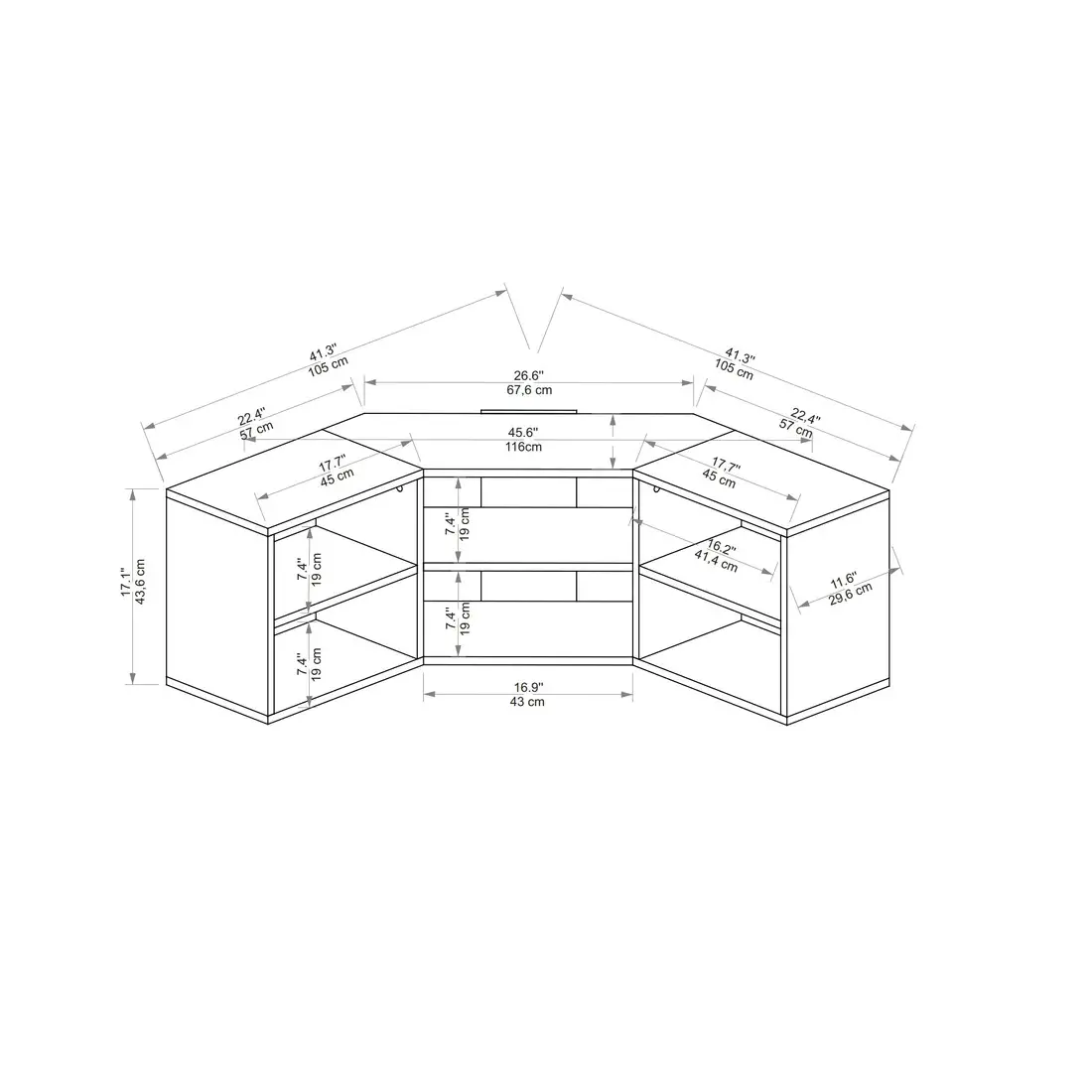 Bonnett Corner TV Stand Entertainment Center
