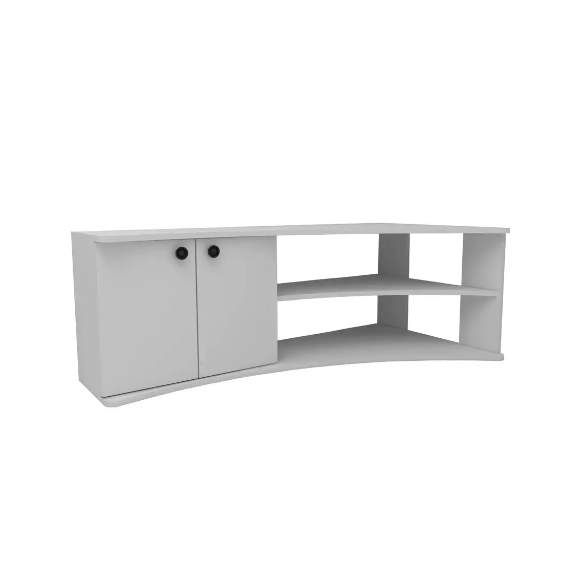 Dion Corner TV Stand Entertainment Center - White