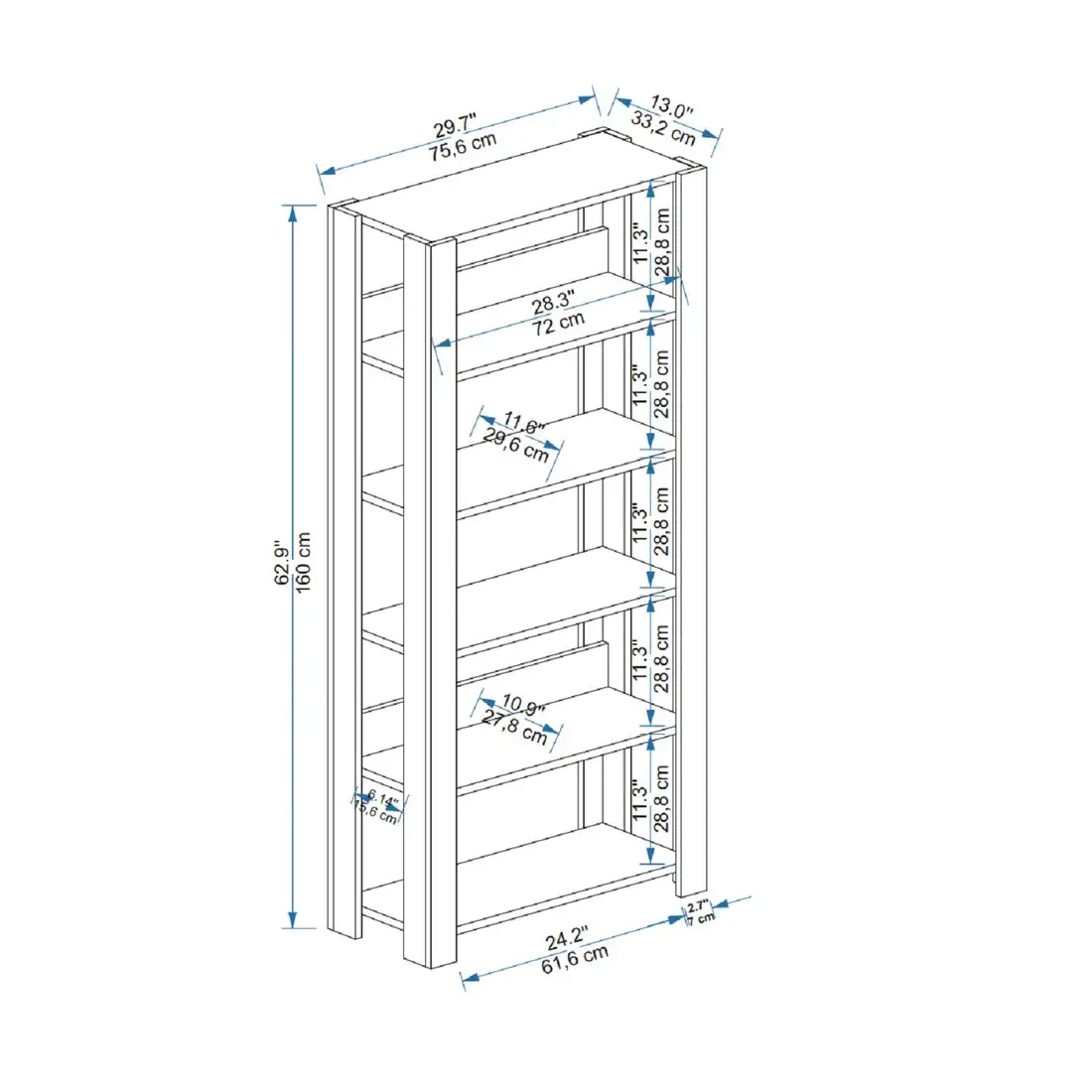 Zeno Ladder Bookcase Bookshelf
