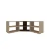 Bonnett Corner TV Stand Entertainment Center - Light Wanut / Beige