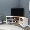 Bonnett Corner TV Stand Entertainment Center - Atlantic Pine / White