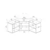 Bonnett Corner TV Stand Entertainment Center - Light Wanut / Beige