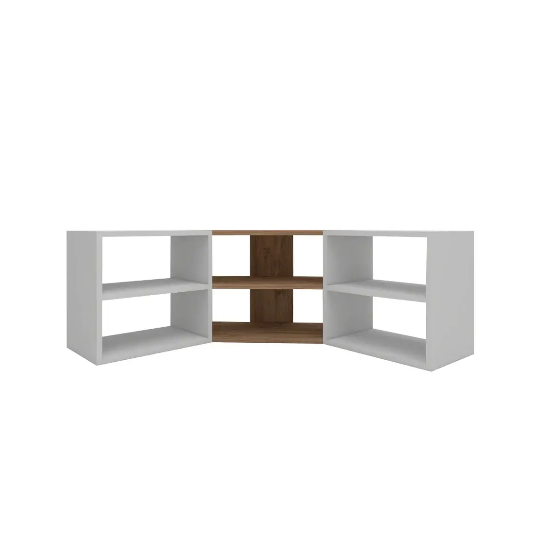 Bonnett Corner TV Stand Entertainment Center - Atlantic Pine / White