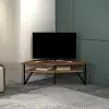 Galen Corner TV Stand Entertainment Center - Light Walnut