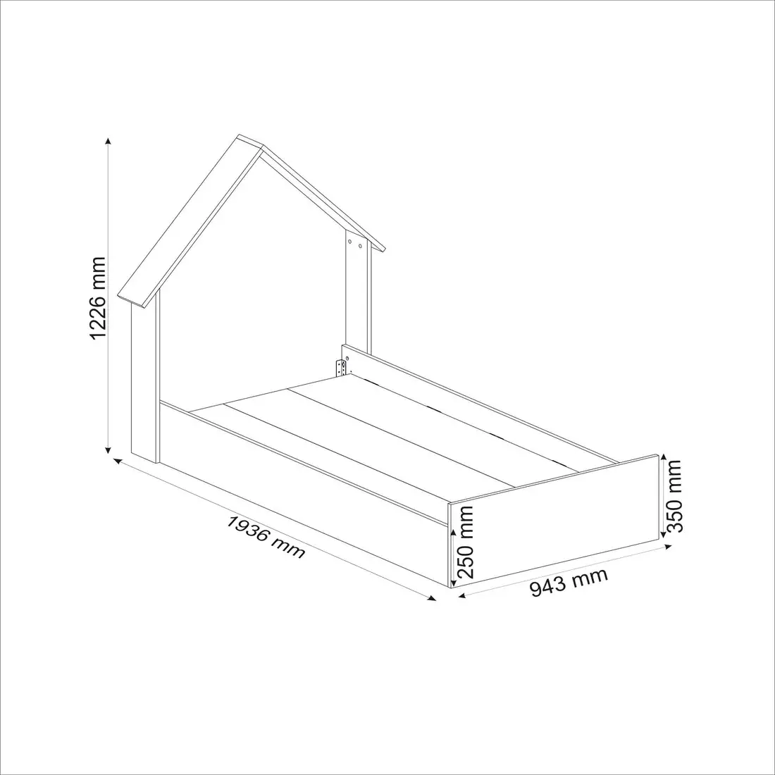 Ayden Bedstead Bed Frame with Headboard