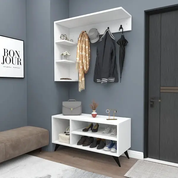 Cassia Hallway Coat Rack with Shelves