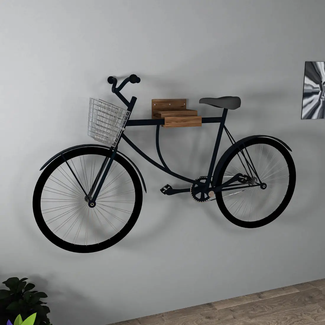 Luis Wall Mounted Bike Rack - Light Walnut