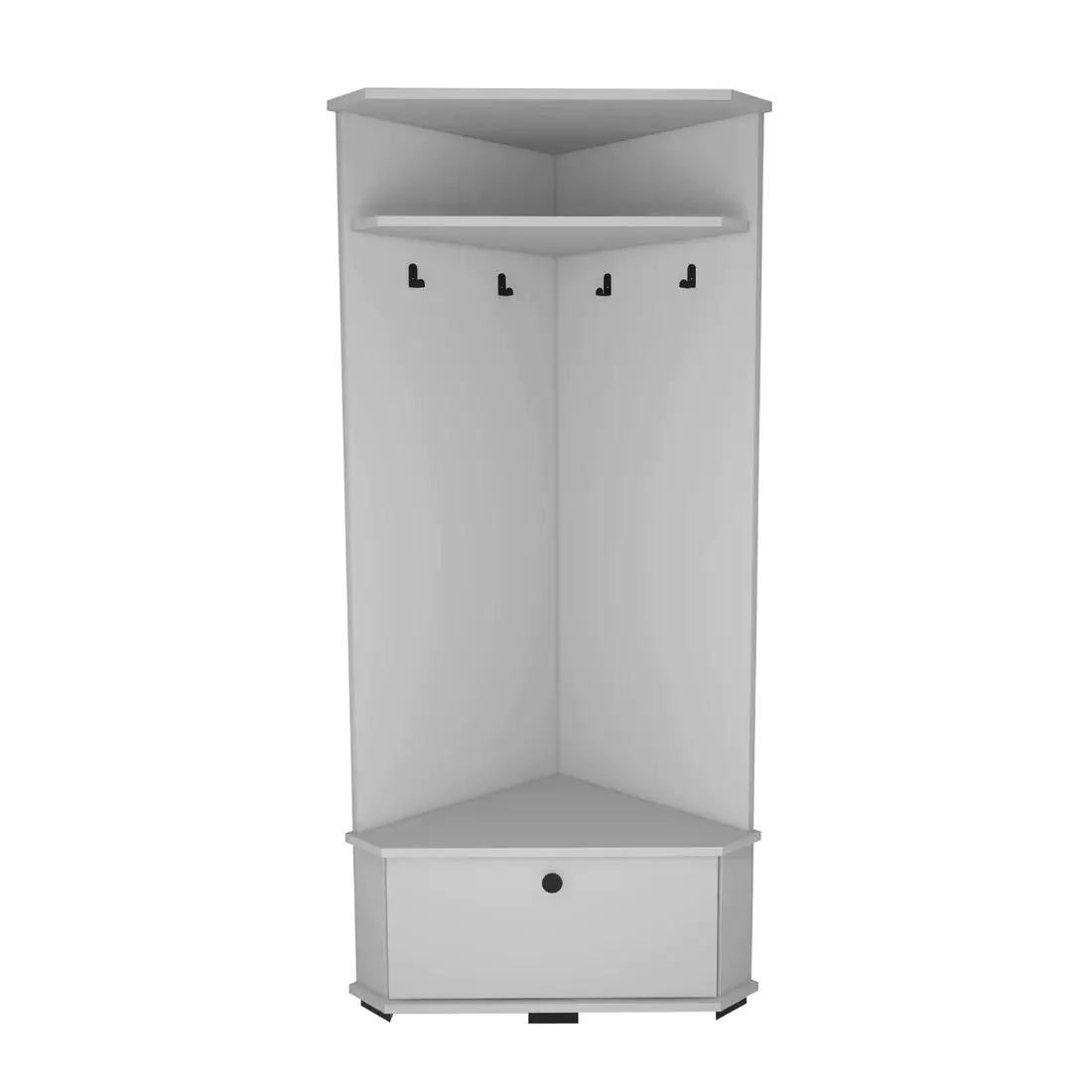 Reina Corner Hallway Coat Rack with Cabinet