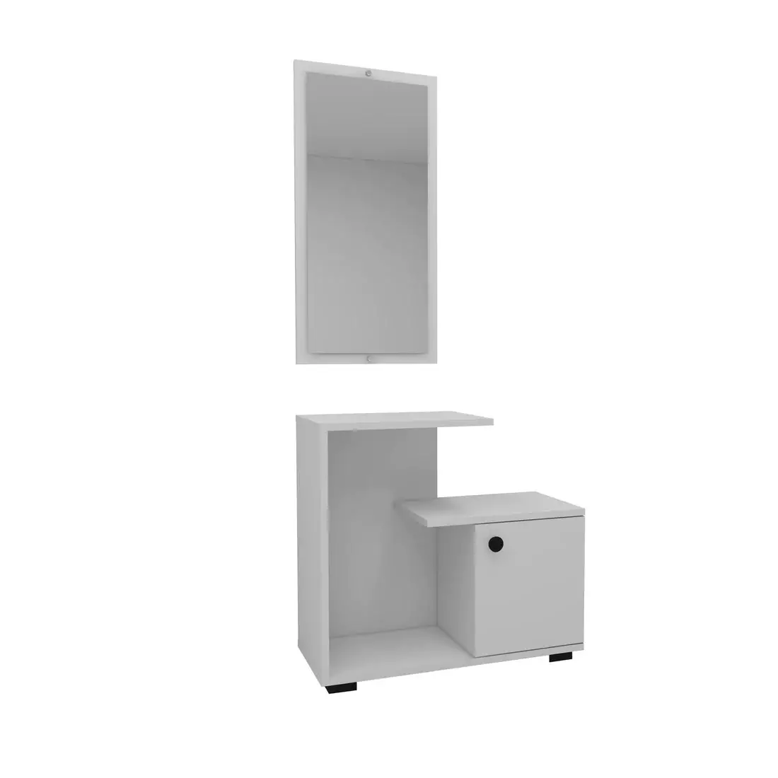 Ales Dresuar Console Table with Cabinet, Shelves and Mirror