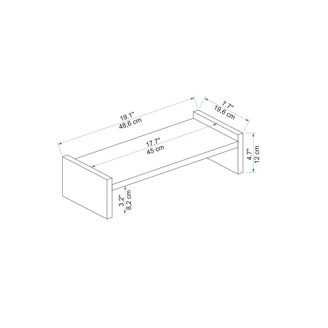 Agatha Monitor Riser PC Stand - Beige