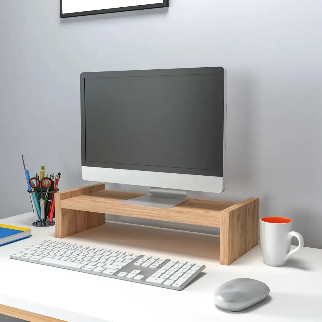 Agatha Monitor Riser PC Stand - Atlantic Pine