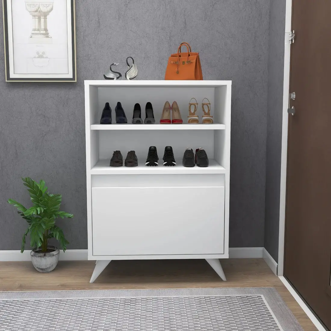 Pavlos Shoe Storage Shelf with Cabinet