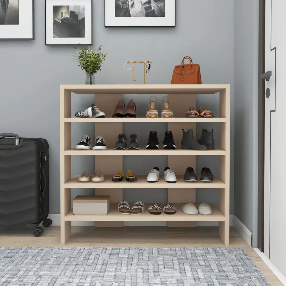 Lindita Shoe Storage Shelf - Beige